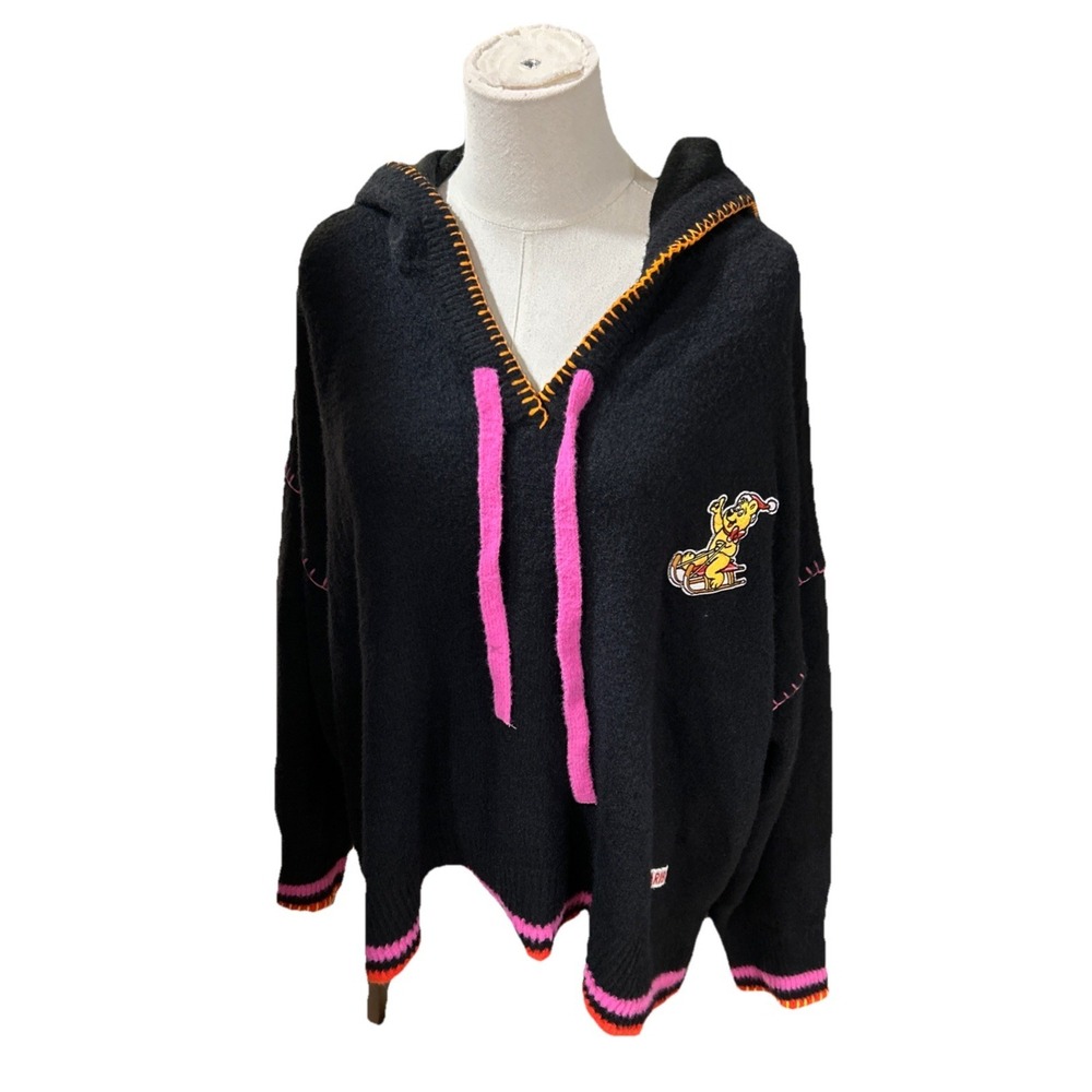 Haribo Hoodie Gummy Bear 2X B&T Women's Black Pullover Sweater